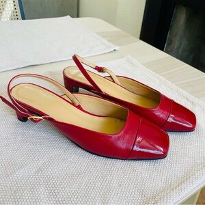 Alohas Red Mary Jane Slingback Pumps